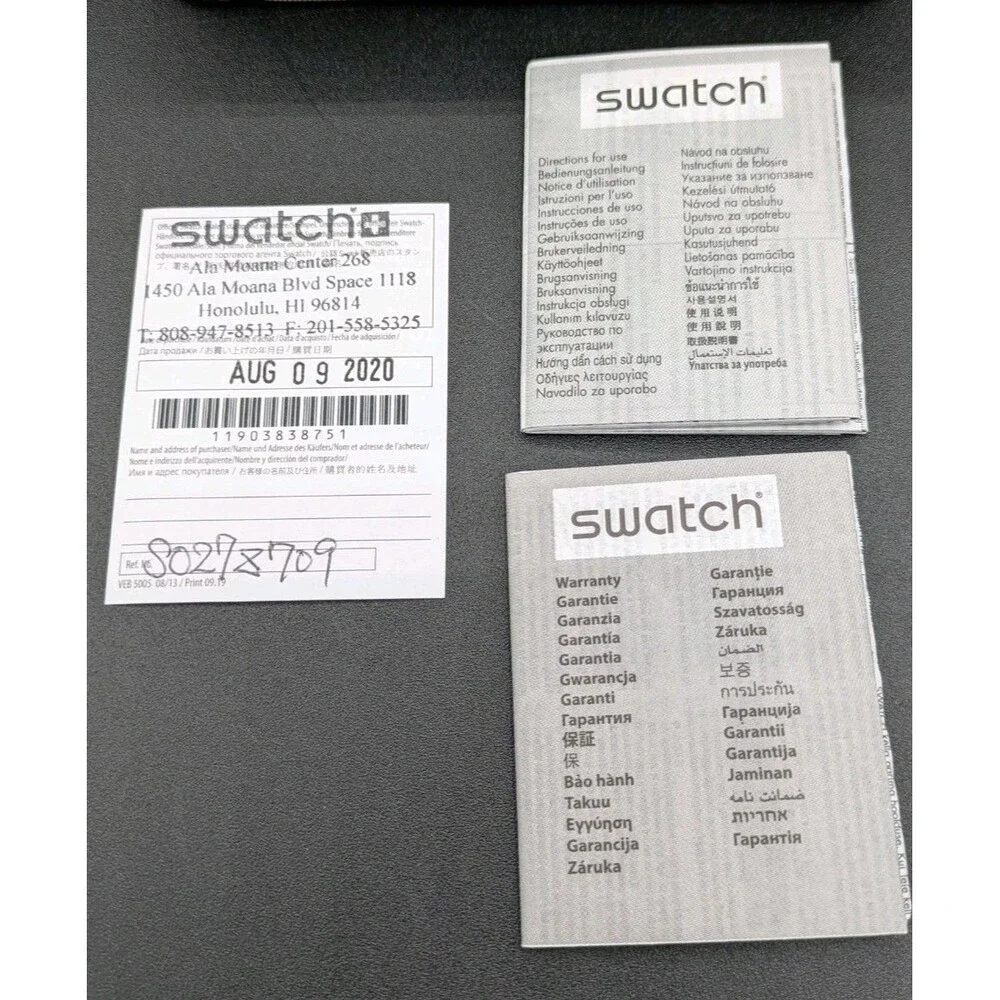 Swatch X A Bathing Ape Big Bold Gray Camo Men's Watch SO27Z710 New Complete